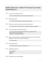 NURS 5335 Fam 2 ABX/UTI Practice Quiz Study Guide Rated A+