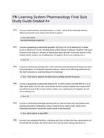 PN Learning System Pharmacology Final Quiz Study Guide Graded A+