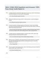 NHA- CCMA 2024 Questions and Answers 100% Pass Study Guide Rated A+