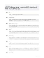 ATI TEAS smartprep - science |289 Questions| With Correct Answers.