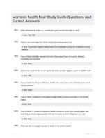 womens health final Study Guide Questions and Correct Answers