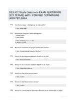 DEX IOT Study Questions EXAM QUESTIONS (321 TERMS) WITH VERIFIED DEFINITIONS UPDATED 2024