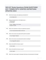 DEX IOT Study Questions EXAM QUESTIONS (321 TERMS) WITH VERIFIED DEFINITIONS UPDATED 2024