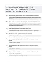 DEX IOT Flat foot Biologics etc EXAM QUESTIONS (79 TERMS) WITH VERIFIED DEFINITIONS UPDATED 2024