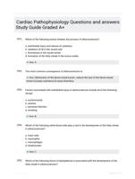 Cardiac Pathophysiology Questions and answers Study Guide Graded A+