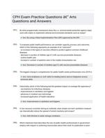 CPH Exam Practice Questions - Arts Questions and Answers