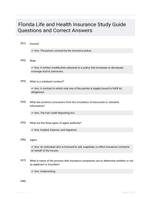 Florida Life and Health Insurance Study Guide Questions and Correct Answers