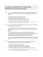 Proctored Leadership Pt.2 Study Guide Questions and Correct Answers