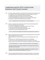 Leadership practice 2019 a Study Guide Questions and Correct Answers