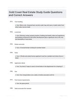 Gold Coast Real Estate Study Guide Questions and Correct Answers