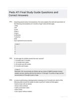 Peds ATI Final Study Guide Questions and Correct Answers