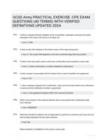 GCSS Army PRACTICAL EXERCISE -CPE EXAM QUESTIONS (40 TERMS) WITH VERIFIED DEFINITIONS UPDATED 2024