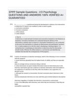 EPPP Sample Questions - I/O Psychology QUESTIONS AND ANSWERS 100% VERIFIED A+ GUARANTEED