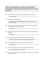 2023 Cigna Medicare Product and Benefits Certification Study Guide Questions and Correct Answers