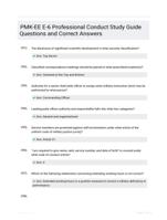 PMK-EE E-6 Professional Conduct Study Guide Questions and Correct Answers