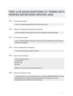 FDNY A-35 EXAM QUESTIONS (51 TERMS) WITH VERIFIED DEFINITIONS UPDATED 2024