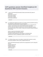 CAP questions answer (Certified Analytics) |24 Questions| With Correct Answers.