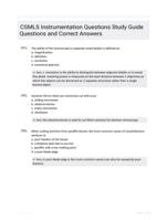 CSMLS Instrumentation Questions Study Guide Questions and Correct Answers