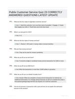 Publix Customer Service Quiz 23 CORRECTLY ANSWERED QUESTIONS LATEST UPDATE