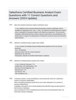 Salesforce Certified Business Analyst Exam Questions with 11 Correct Questions and Answers (2024 Update).