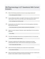RN Pharmacology A |27 Questions| With Correct Answers.