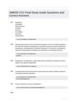 AMEDD CCC Final Study Guide Questions and Correct Answers