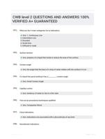 CWB level 2 QUESTIONS AND ANSWERS 100% VERIFIED A+ GUARANTEED