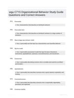 wgu C715 Organizational Behavior Study Guide Questions and Correct Answers