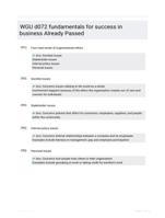 WGU d072 fundamentals for success in business Already Passed