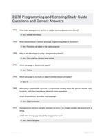 D278 Programming and Scripting Study Guide Questions and Correct Answers