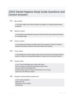 OSCE Dental Hygiene Study Guide Questions and Correct Answers