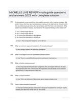 MICHELLE LIVE REVIEW study guide questions and answers 2023 with complete solution