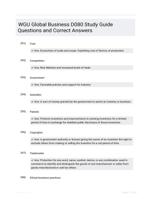 WGU Global Business D080 Study Guide Questions and Correct Answers