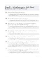 Branch 2 - Safety Procedures Study Guide Questions and Correct Answers