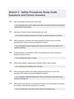 Branch 2 - Safety Procedures Study Guide Questions and Correct Answers