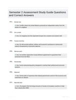 Semester 2 Assessment Study Guide Questions and Correct Answers