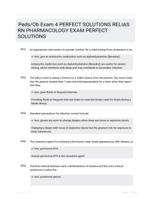 Peds/Ob Exam 4 PERFECT SOLUTIONS RELIAS RN PHARMACOLOGY EXAM  PERFECT SOLUTIONS