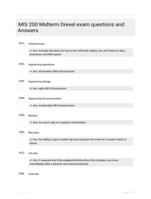 MIS 200 Midterm Drexel exam questions and Answers