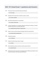 SOC 101 Drexel Exam 1 questions and Answers