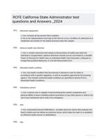 RCFE California State Administrator test questions and Answers _2024