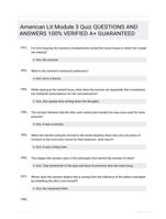 American Lit Module 3 Quiz QUESTIONS AND ANSWERS 100% VERIFIED A+ GUARANTEED