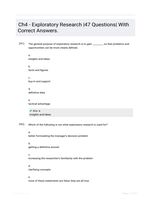 Ch4 - Exploratory Research |47 Questions| With Correct Answers.