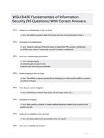 WGU D430 Fundamentals of Information Security |95 Questions| With Correct Answers.