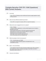 Comptia Security+ SY0-701 |1042 Questions| With Correct Answers.