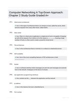 Computer Networking A Top-Down Approach: Chapter 2 Study Guide Graded A+