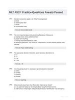 MLT ASCP Practice Questions Already Passed