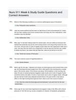 Nurs 511 Week 6 Study Guide Questions and Correct Answers