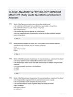 ELBOW: ANATOMY & PHYSIOLOGY SONOSIM MASTERY Study Guide Questions and Correct Answers