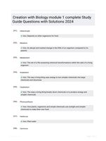 Creation with Biology module 1 complete Study Guide Questions with Solutions 2024