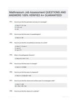 Mathnasium Job Assessment QUESTIONS AND ANSWERS 100% VERIFIED A+ GUARANTEED